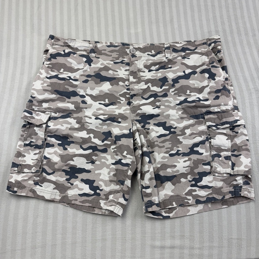 True Nation Men's Cotton Camo Cargo Shorts Size 52 Waist Big and Tall